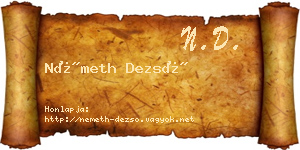 Németh Dezső névjegykártya