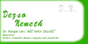 dezso nemeth business card